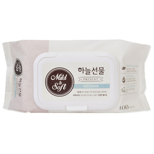 샤인 하늘선물 물티슈 캡형 100매 (24팩)_이미지