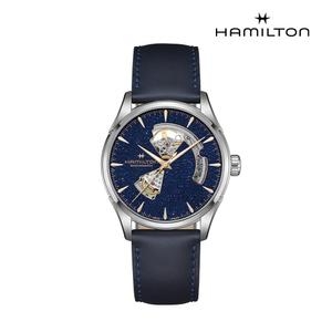 남성 재즈마스터 오픈하트 미드나잇 블루 42mm 레더 스트랩_H32705640