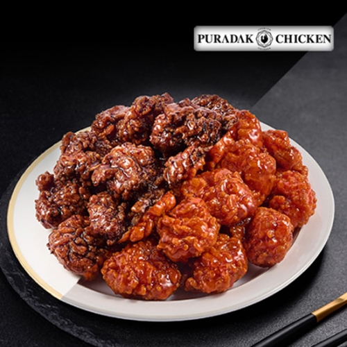 푸라닭 순살 닭강정 블랙알리오 500g+달콤순살 500g (1개)_이미지