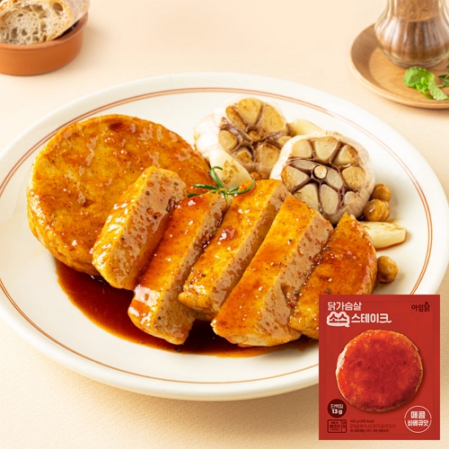 와이즈유엑스글로벌 아임닭 닭가슴살 소스 스테이크 매콤바베큐맛 100g (12개)