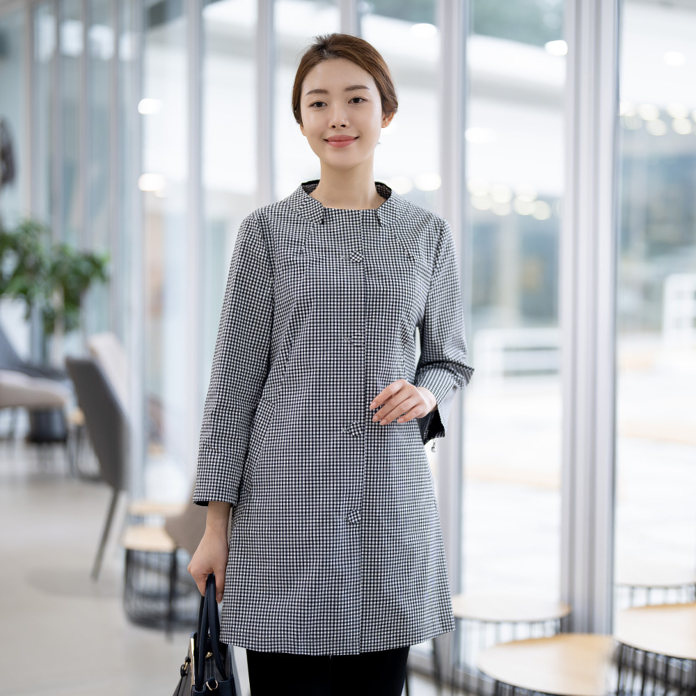 모슬린 엄마옷 엄마옷 플랫 카라 체크 하프자켓 615HJK510 중년여성/50대/60대/70대/빅사이즈/할머니옷/마
