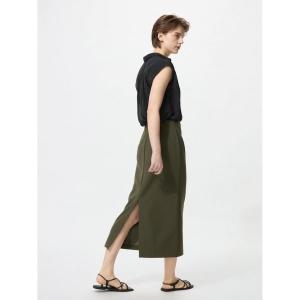 유니클로 더블페이스 내로우 여성 스커트 481245 57 올리브 XS