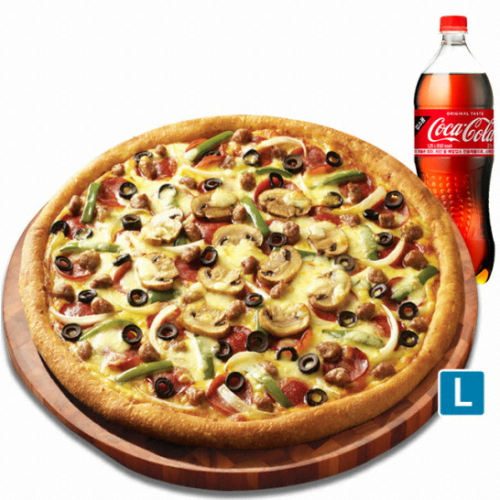 도미노피자 도미노피자 슈퍼디럭스(오리지널) (라지+콜라1.25L)