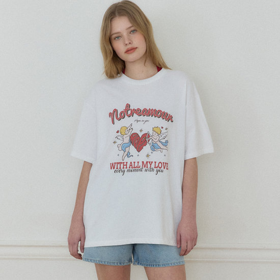 아워호프 엔젤 그래픽 티셔츠 White HK26SP-TS30-WHI_이미지