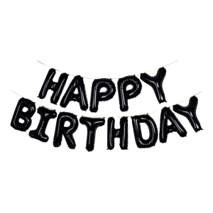 은박풍선세트 HAPPY BIRTHDAY 블랙 1세트