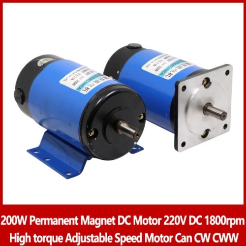DC 200W 영구 자석 고속 모터 220V 1800rpm 고 토크 가변 속도 모터 CW CWW 가능