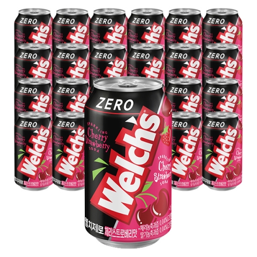 농심 웰치 제로 체리 스트로베리 355ml (24개)