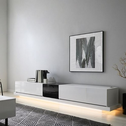 지벤 뉴 노르마니 LED 유리도어 거실장 GL_이미지