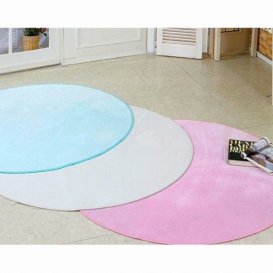 원우성업 까르뜨블랑슈 헤바 솔리드 극세사 원형 카페트 (150cm)_이미지