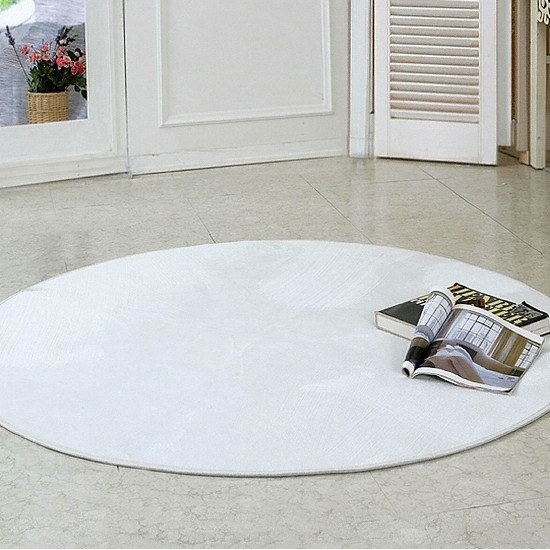 원우성업 까르뜨블랑슈 헤바 솔리드 극세사 원형 카페트 (150cm)_이미지
