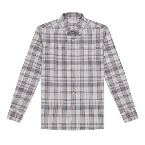 AUSTINREED HC06 쿨코튼 베이지 쿨코튼 REGULAR FIT 실루엣의 체크 셔츠 ACL25104