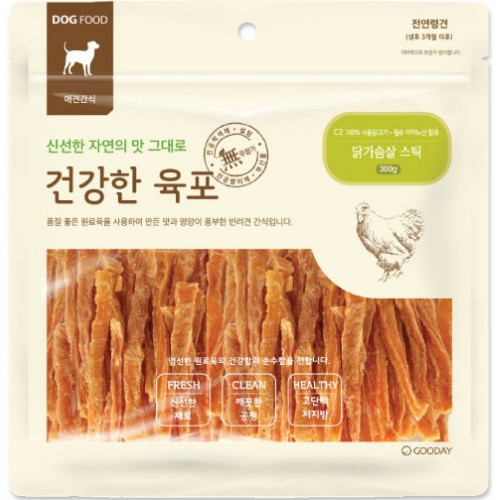 굿데이 건강한 육포 닭가슴살 스틱 300g (1개)_이미지