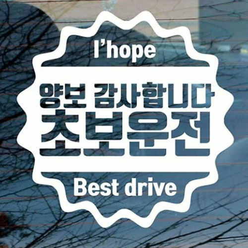 지그재그 양보 감사합니다 초보운전 스티커 LSC-729
