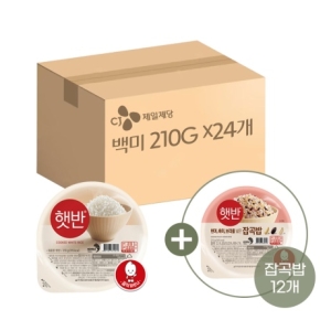 CJ제일제당 햇반 백미밥 210g 24개 + 매일잡곡밥 210g 12개_이미지