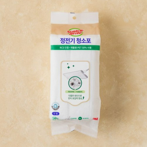 3M 스카치브라이트 리싸이클 정전기 청소포 대형 50매