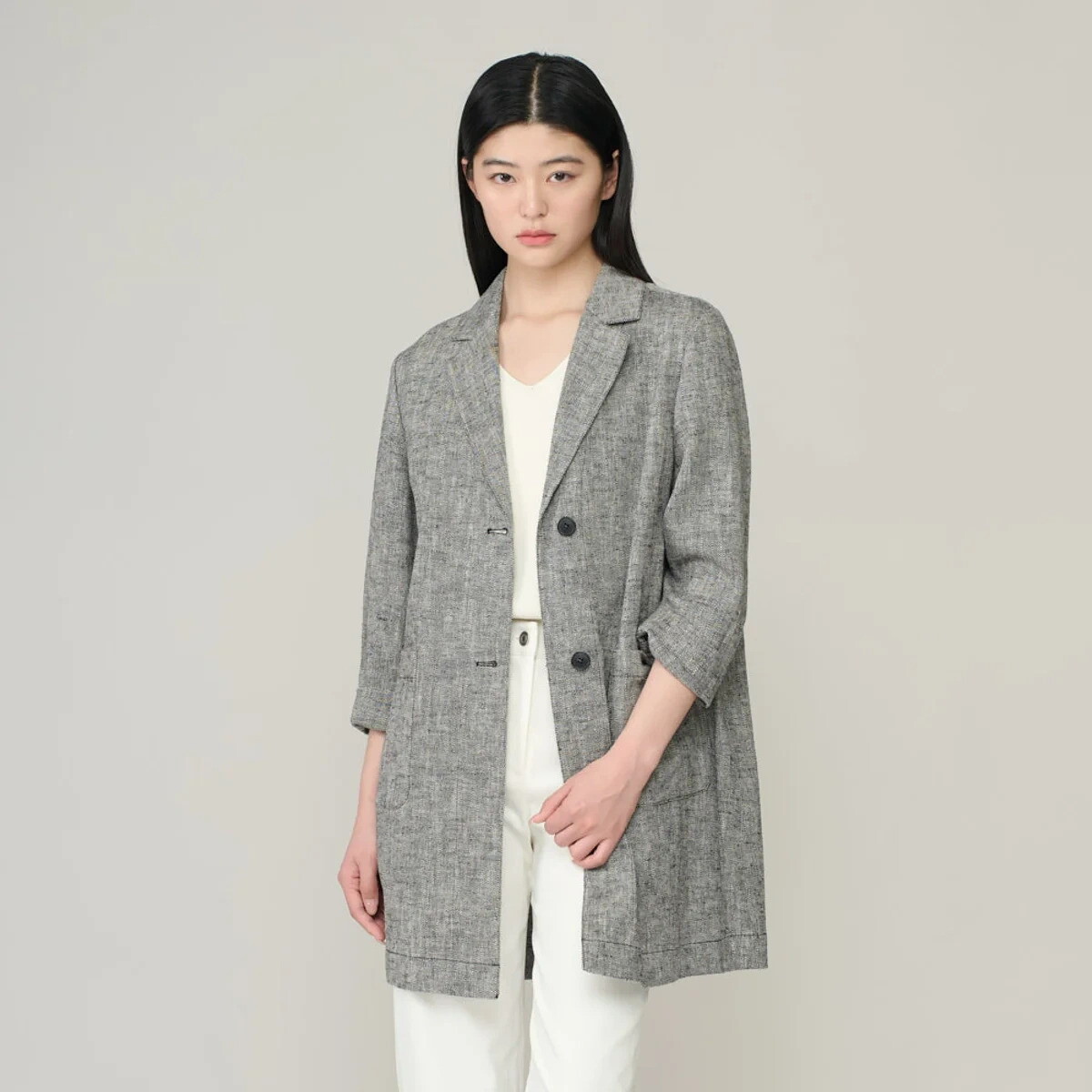 BCBG 여름 신상 헤링본 쟈켓 A6M3j10881 99/ 애플아울렛