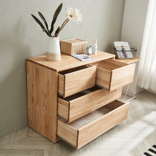 리몬드 참죽 원목 3단 서랍장 900