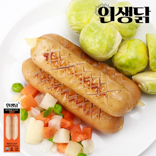인생닭 닭가슴살 소시지 훈제맛 100g (30개)_이미지