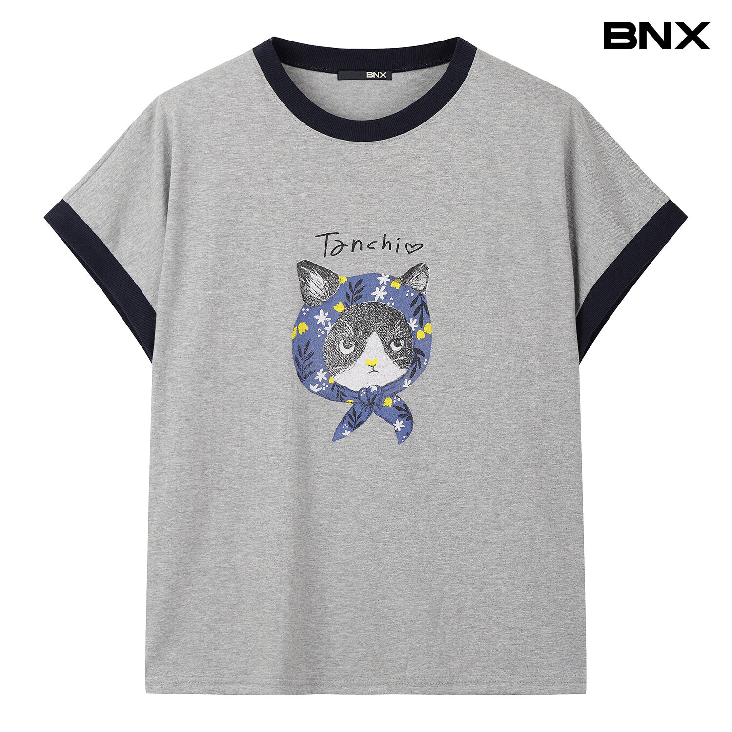 고양이 프린팅 데일리 반팔 티셔츠 BY2TS102L0
