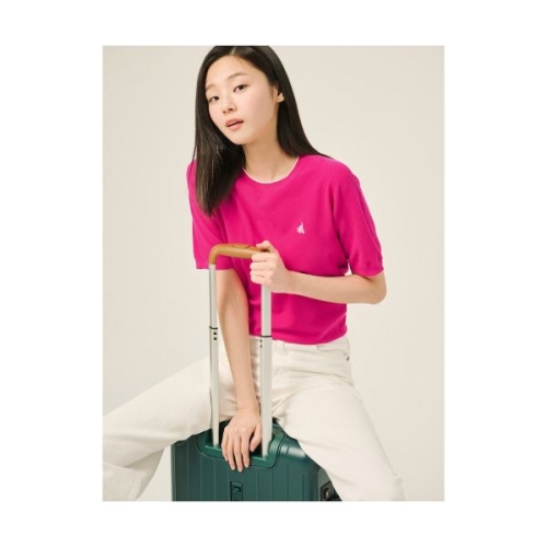 삼성물산 빈폴 LADIES 솔솔니트 코튼실크 라운드넥 홀가먼트 풀오버 마젠타 BF5351C07W 438663