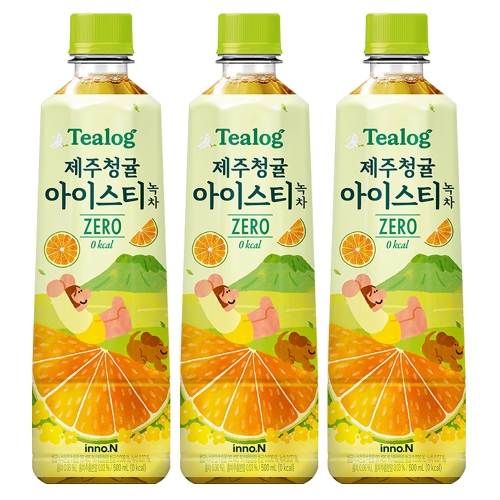 HK이노엔 티로그 제주청귤 아이스티 제로 녹차 500ml (72개)_이미지