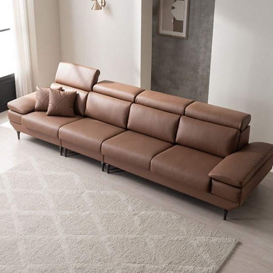 BIF보루네오 골드라벨 디에르 천연통가죽 소파 6인용 (스툴별도)_이미지