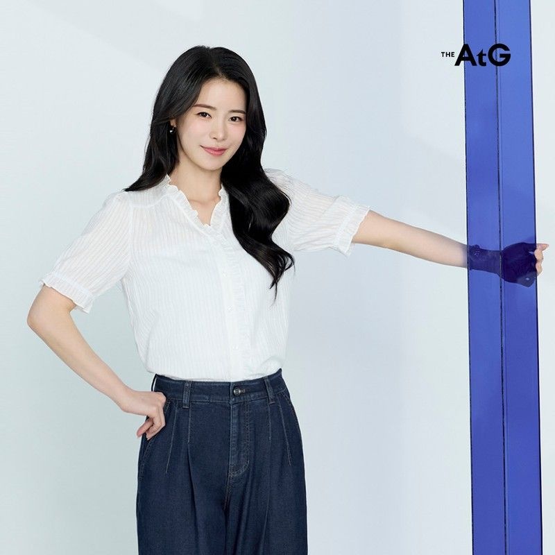 더엣지 아사 면 100 자수 블라우스 3종