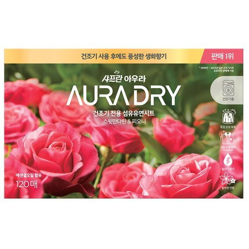 LG생활건강 샤프란 아우라 드라이시트 스윗만다린&피오니 120매 (3개)