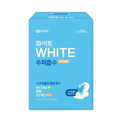 유한킴벌리 화이트 수퍼흡수 맥시슬림 중형 32개 (1팩(32개))