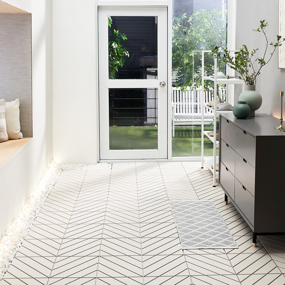 자취생활연구소 헤링본 바닥재 아이보리 (9장, 30cm x 30cm)