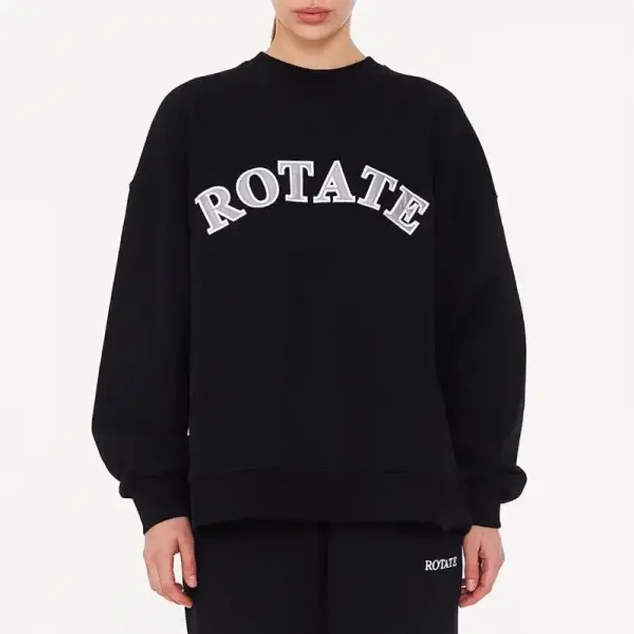 Ro Sunday 회전 일요일 로고 크루넥 스웨트셔츠 검정색 7630540