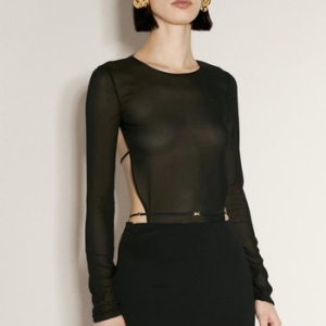 입생로랑 생로랑 Georgette 롱슬리브 백리스 조르제트 바디수트 791344 Y37TE 1000