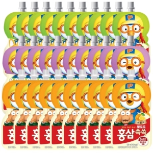 건강마을 팔도 뽀로로 홍삼쏙쏙 100ml 사과 10개 + 오렌지 10개 + 포도 10개
