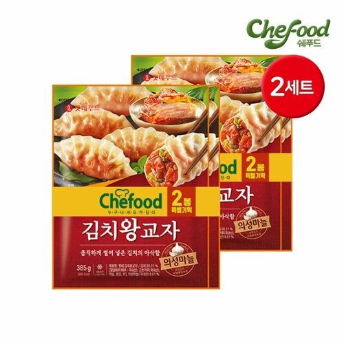쉐푸드 김치왕교자 총 4봉 / 385g+385g 2set