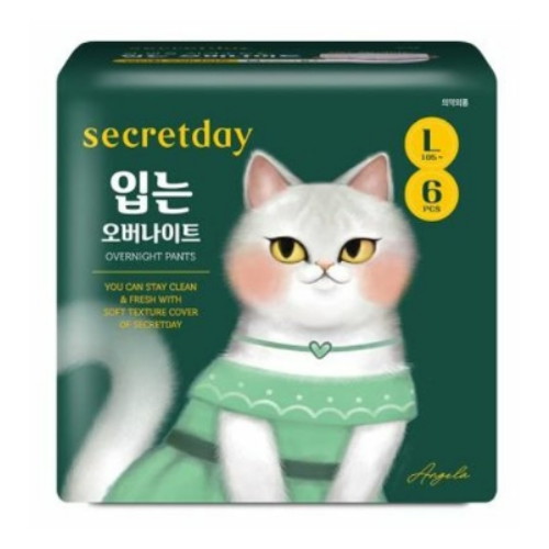 하이베러 시크릿데이 입는 오버나이트 생리대 팬티형 대형 6매 2개