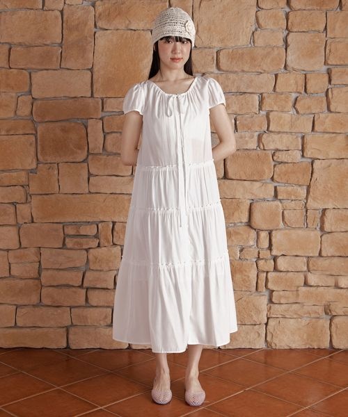 ���� ������ CELITAILS FRILL BUTTON LONG DRESS_IVORY CE2536OP001MBB 374193