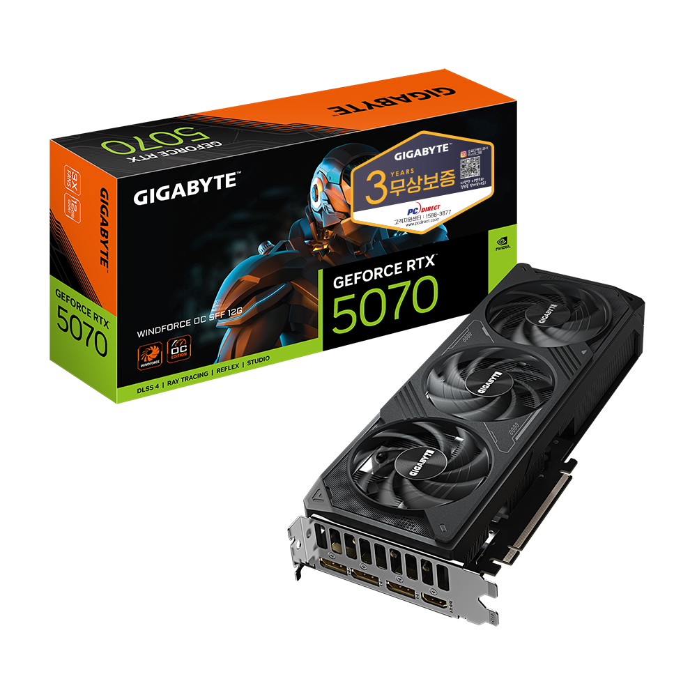 GIGABYTE ������ RTX 5070 WINDFORCE OC SFF D7 12GB �Ǿ���Ʈ