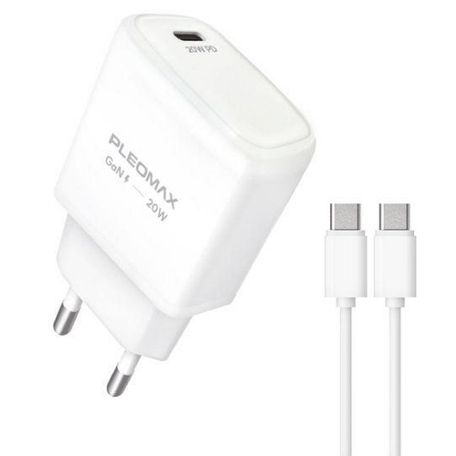 플레오맥스 PD 20W 1포트 GaN 충전기 PMQC-GAN2000 (케이블포함)