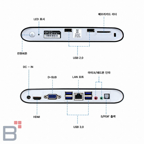 디지탈그린텍 Mini PC Q5-3337U WiFi (베어본)_이미지