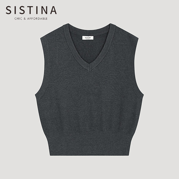 시스티나 베이직 브이넥 니트 베스트 ASKVTO31030