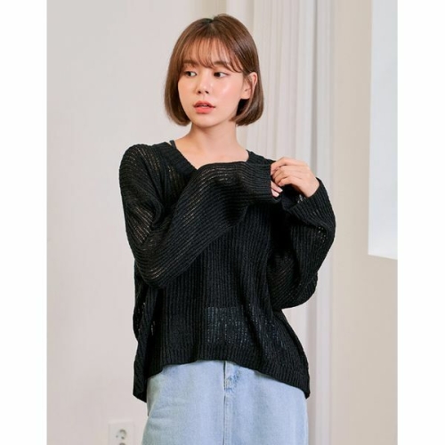 반에이크 쿠넬 V넥 니트_OB08KNME07Z_이미지