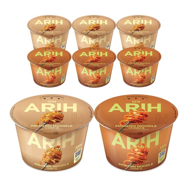 팔도 아리 모던누들 간장버터 컵 125g 4개 + 아리 모던누들 컵 고추장버터 컵 125g 4개