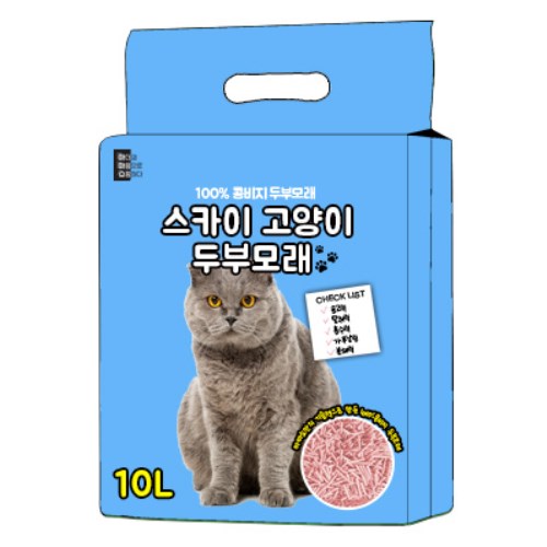 씨엔앨라이프 스카이 두부모래 복숭아향 10L (5개)