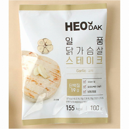 허닭 일품 닭가슴살 스테이크 갈릭 100g (40개)_이미지