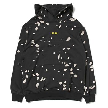 MSGM 키즈 네온 로고 포켓 후드티 블랙 114610522_이미지