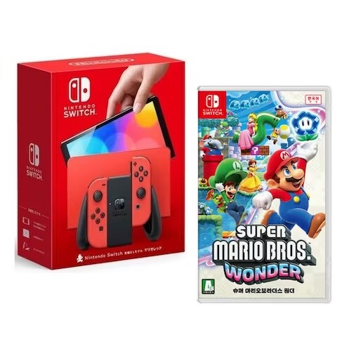 Nintendo 닌텐도 스위치 OLED 마리오 레드 에디션 4인용 게임 패키지이미지입니다. 누르면 해당 게시물로 새창이동합니다.