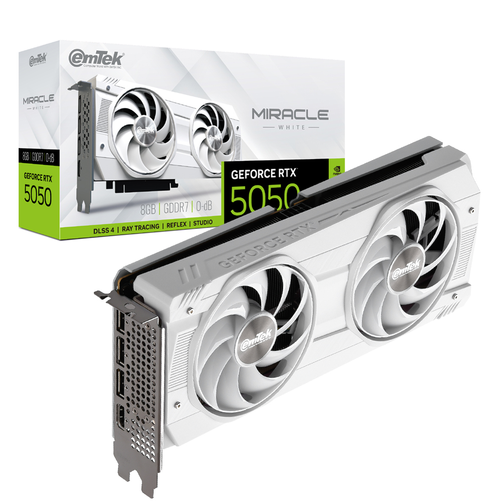 이엠텍 지포스 RTX 5050 MIRACLE WHITE D6 8GB_이미지