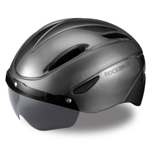 락브로스 고글일체형 자전거헬멧 WT-018S (그레이)