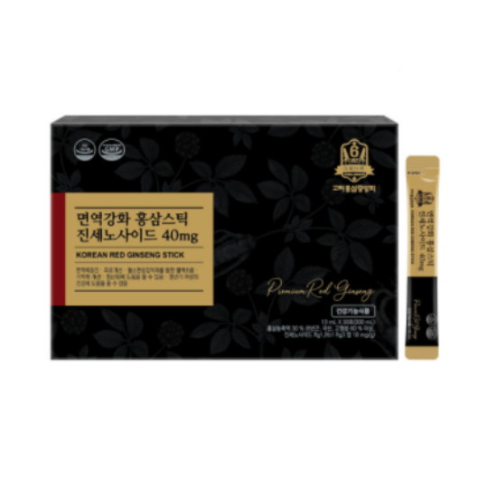 고려홍삼중앙회 면역강화 홍삼스틱 진세노사이드 40mg 10ml 30포 (4개)_이미지