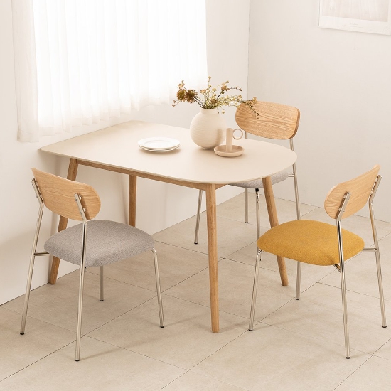 리바트  리네트 반타원형 식탁 1200 (의자3개)